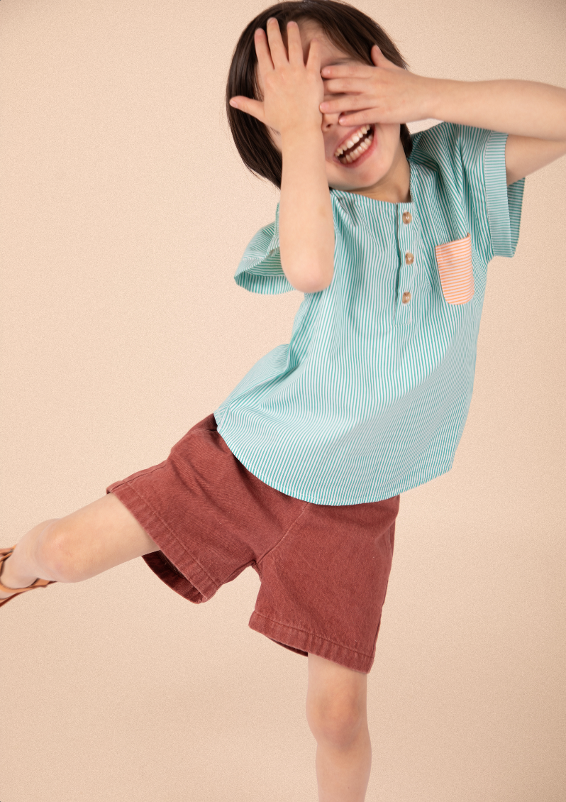 Blouse T - Rayures vertes