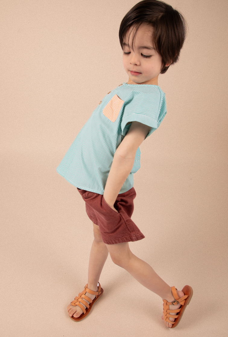 Blouse T - Rayures vertes