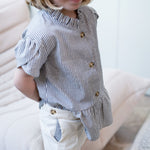 Charger l&#39;image dans la galerie, Top ELISE - rayures bleues et blanches
