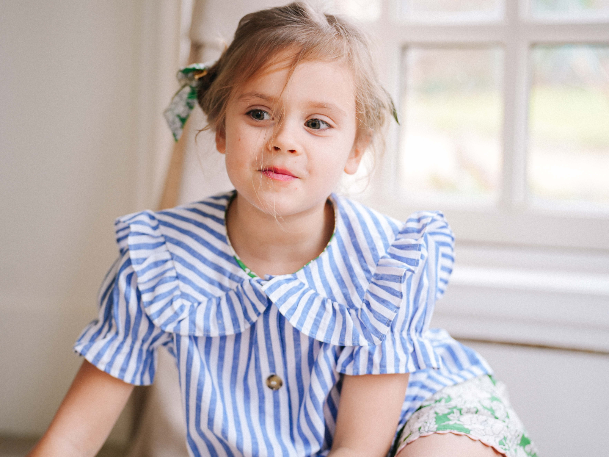 Chemise CAPUCINE - Larges rayures bleues