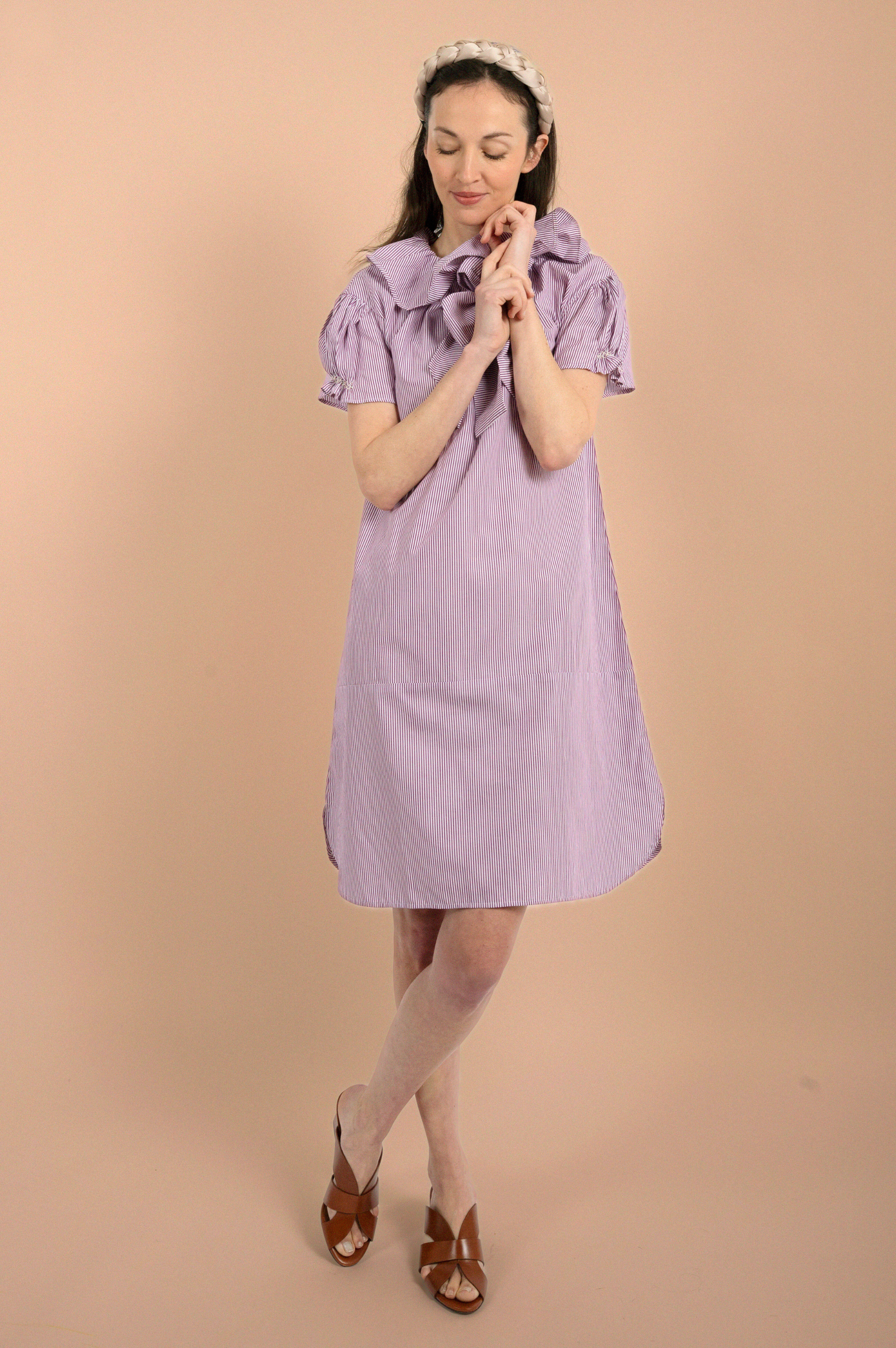 Robe Dulce - Madame - Rayures bordeaux