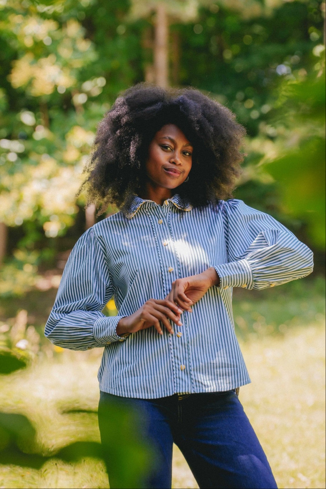 Chemise LOUISA - Rayures vertes