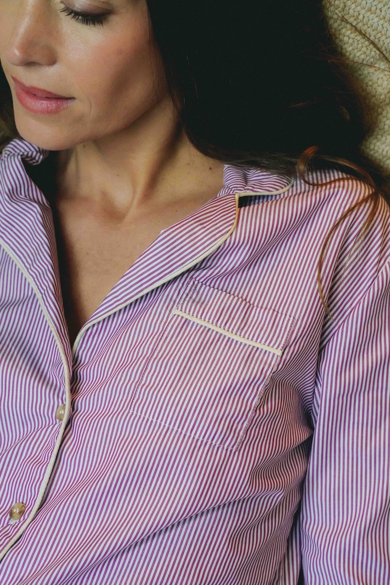 Chemise Palmera - Madame - rayures bordeaux