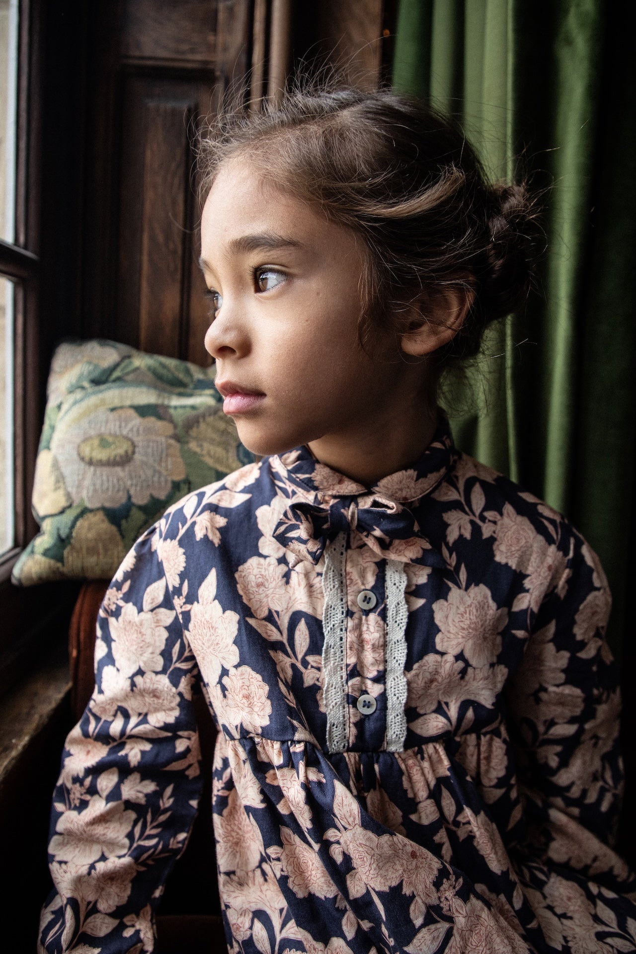 Robe Elise - Fleurs marine
