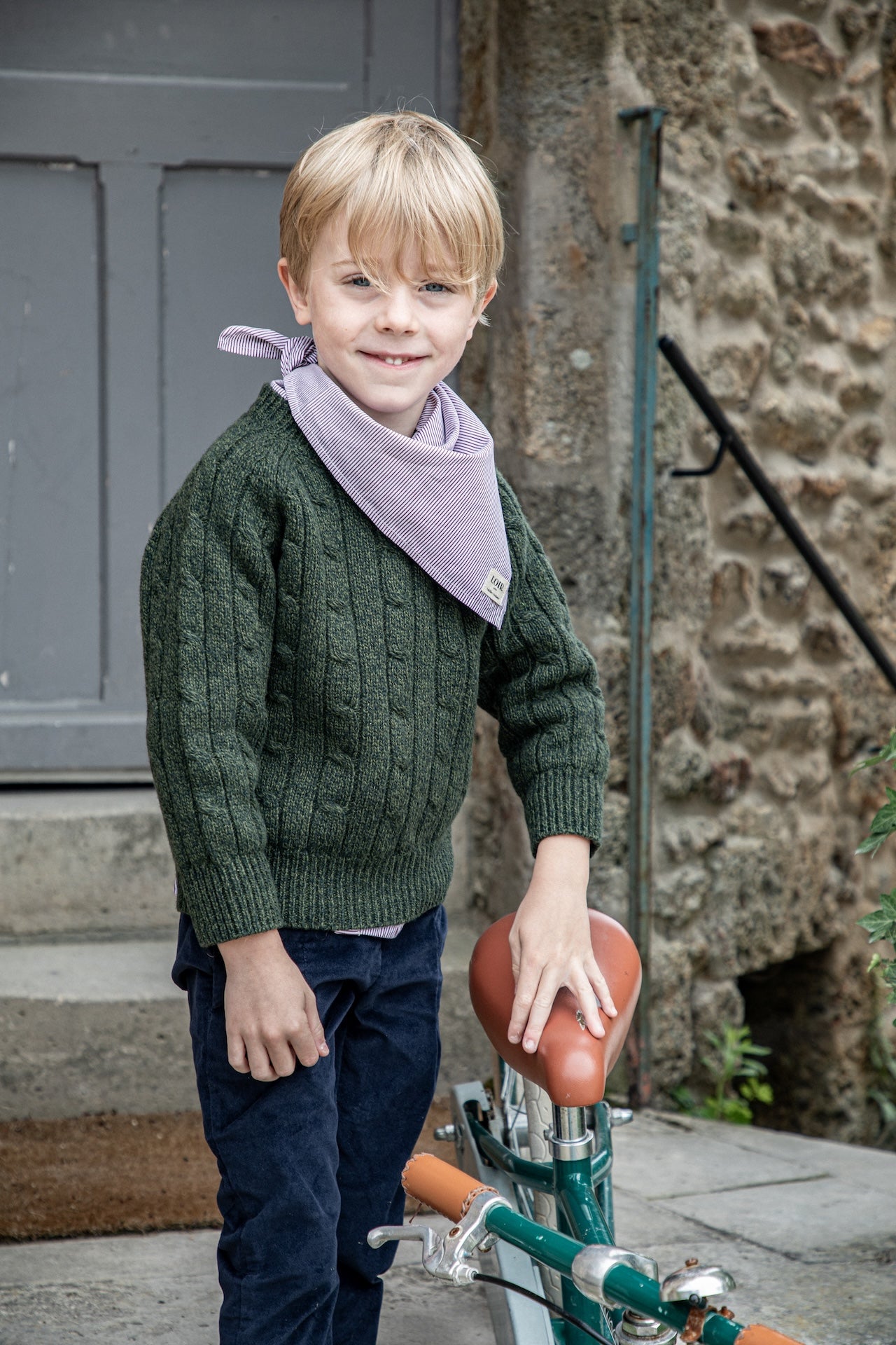 Foulard Alfred - Rayures Bordeaux