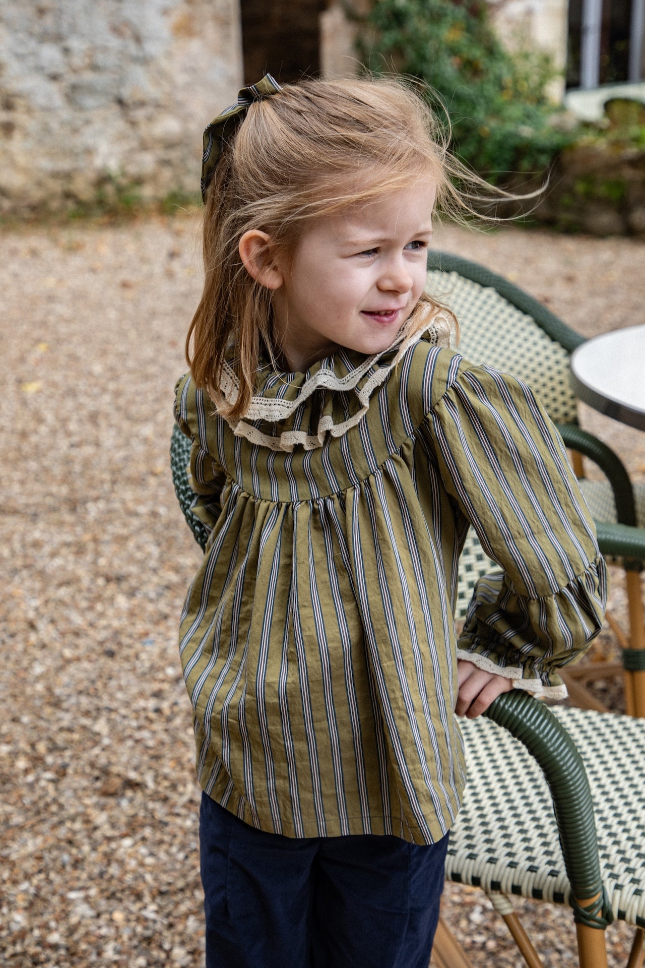 Blouse Esperance - Rayures olive