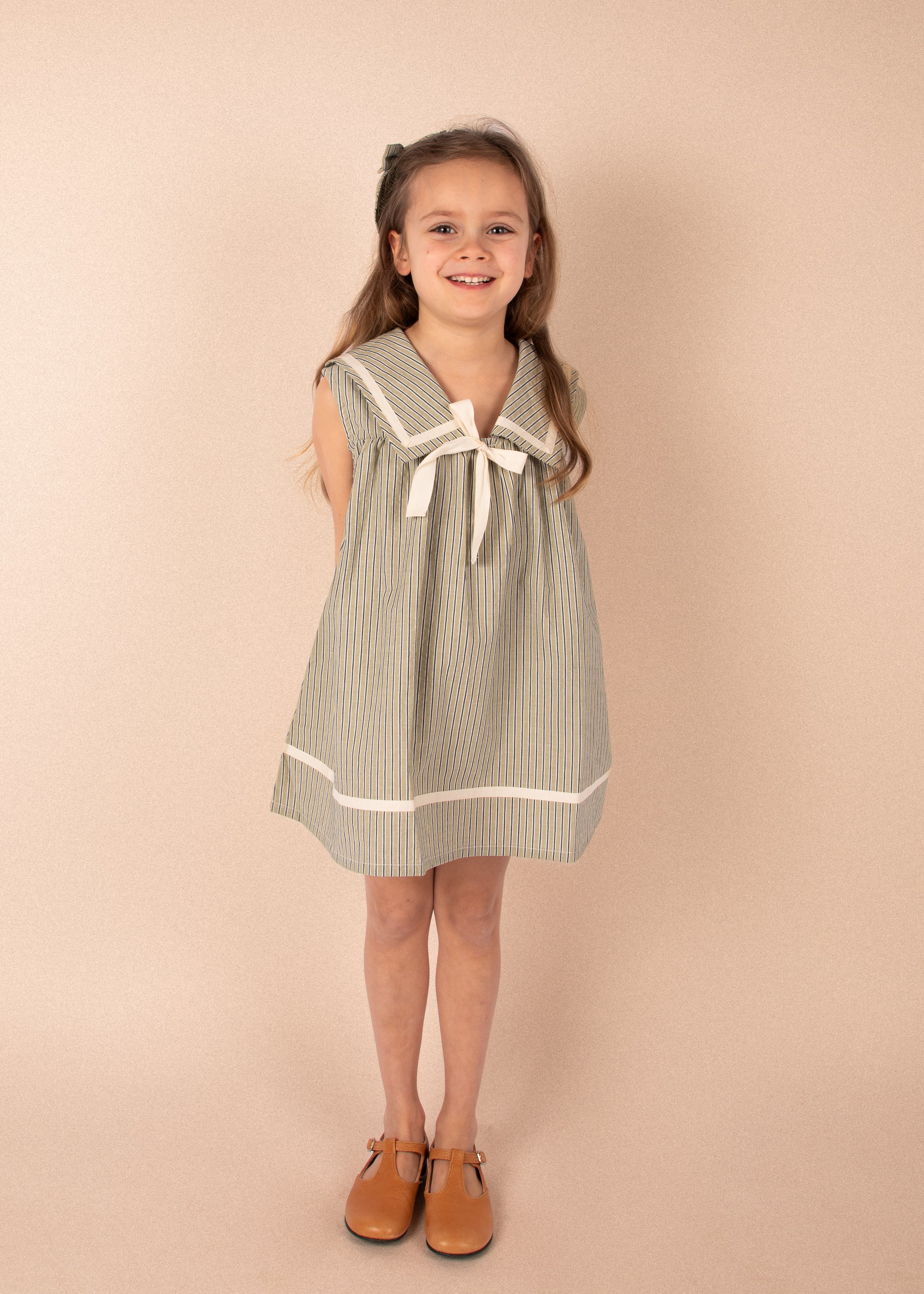 Robe Gabriella - Rayures menthe