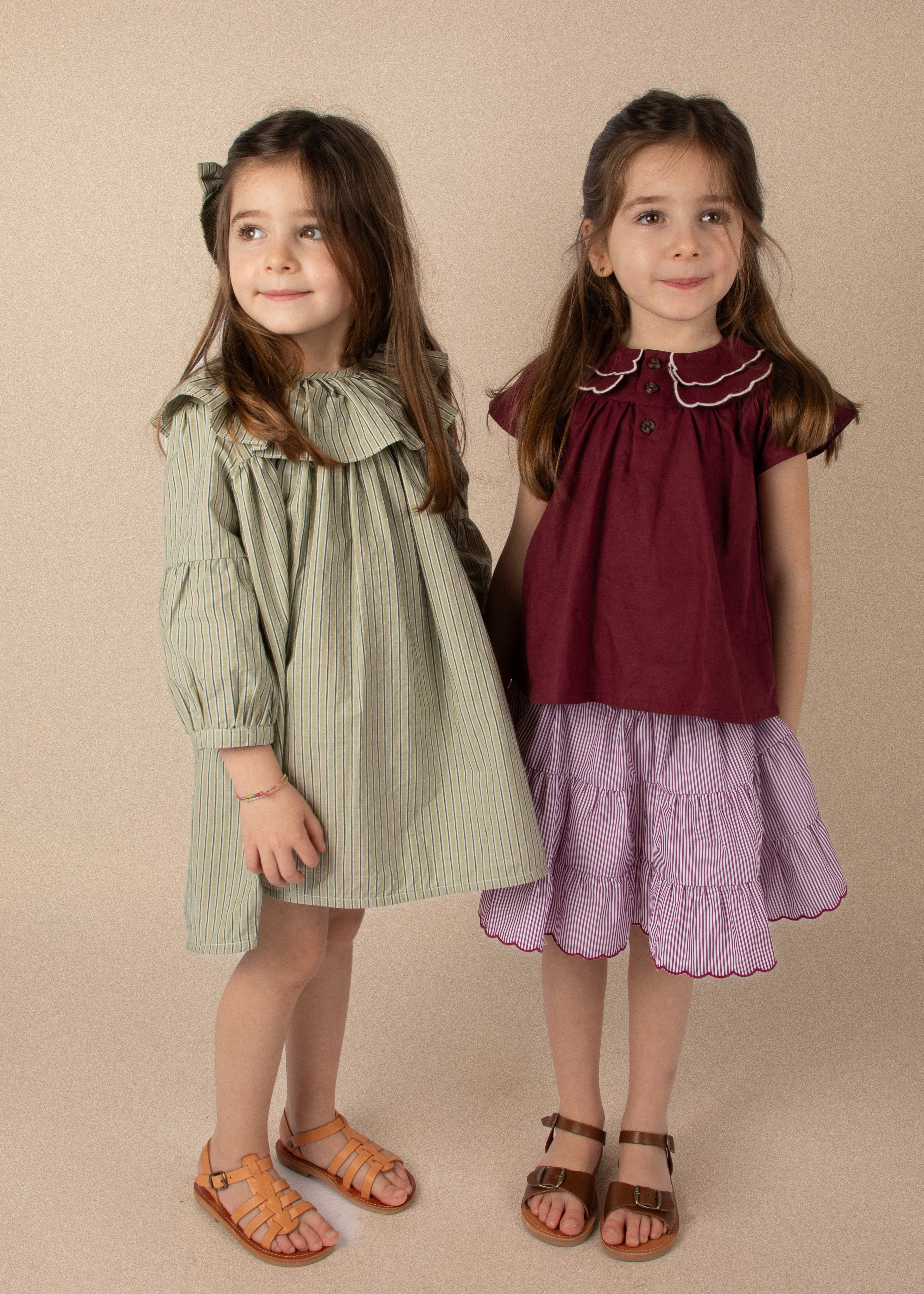 Jupe Bea - Rayures bordeaux