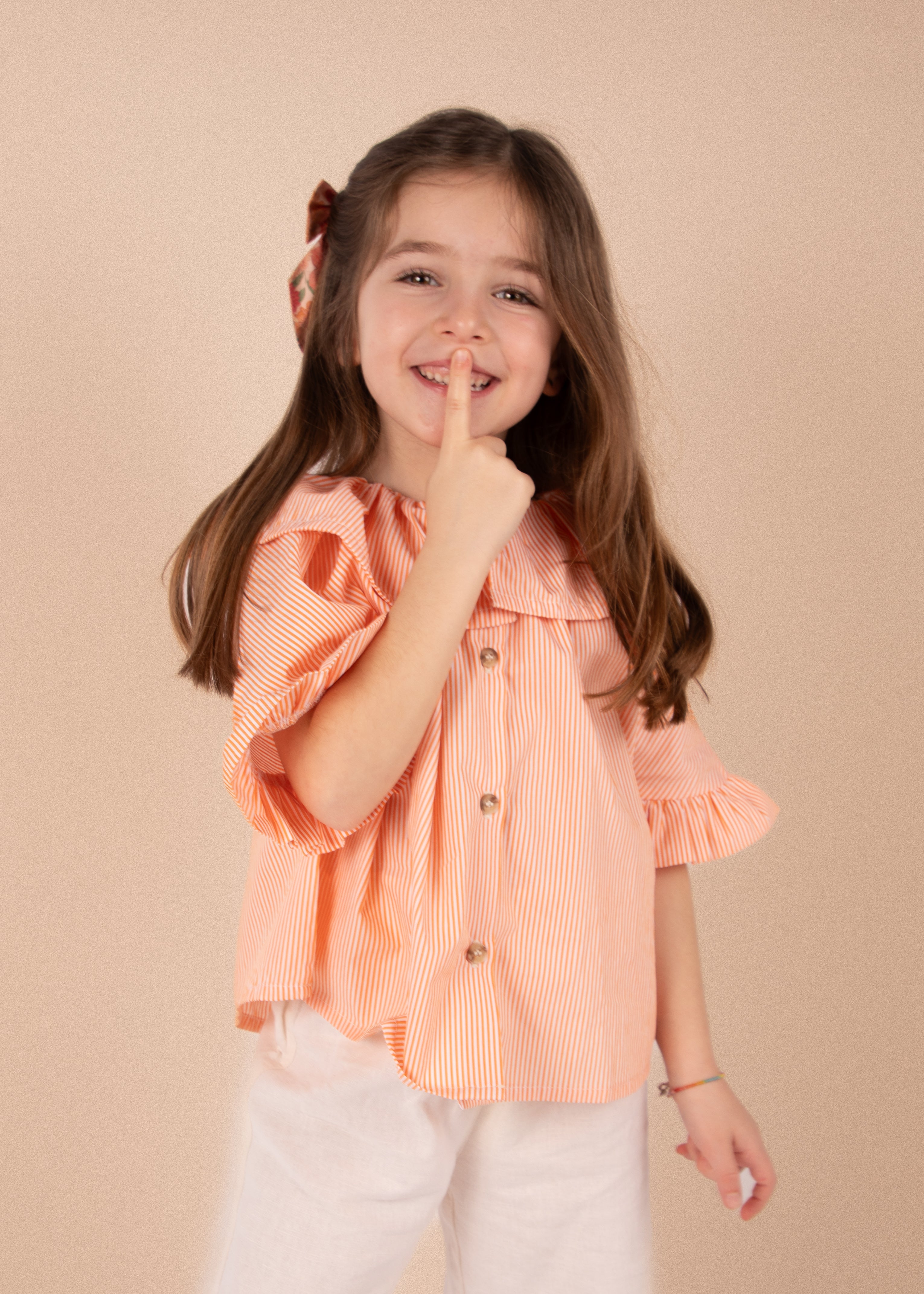 Chemise Zita - Rayures oranges