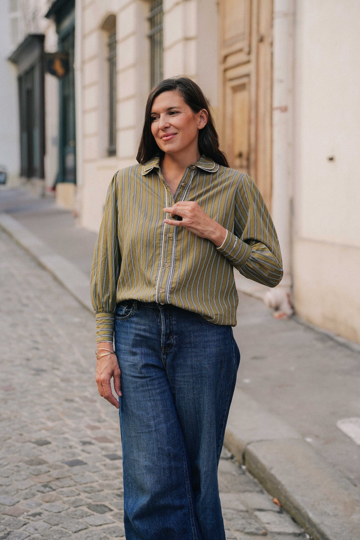 Chemise Louisa - Rayures Olive