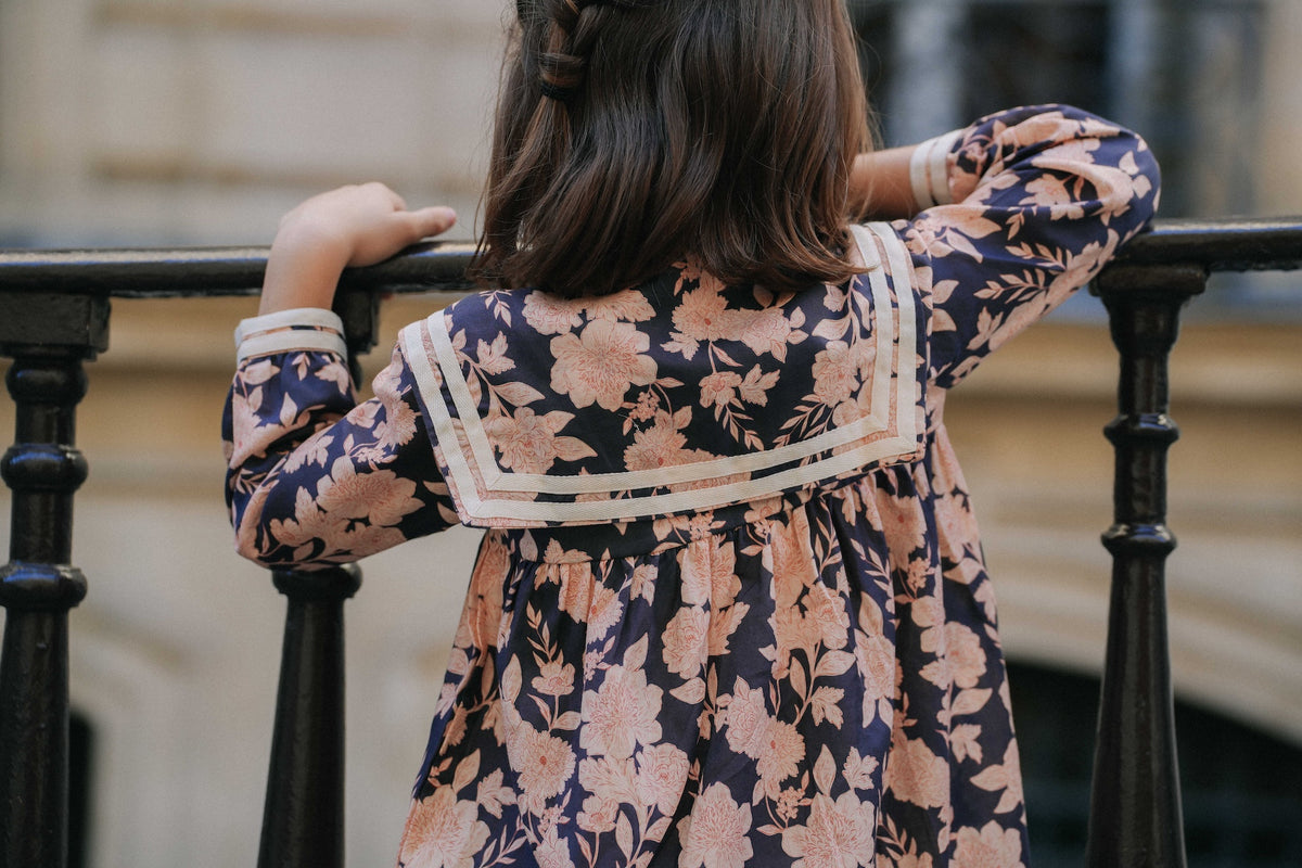 Robe Lotti - Fleurs marine