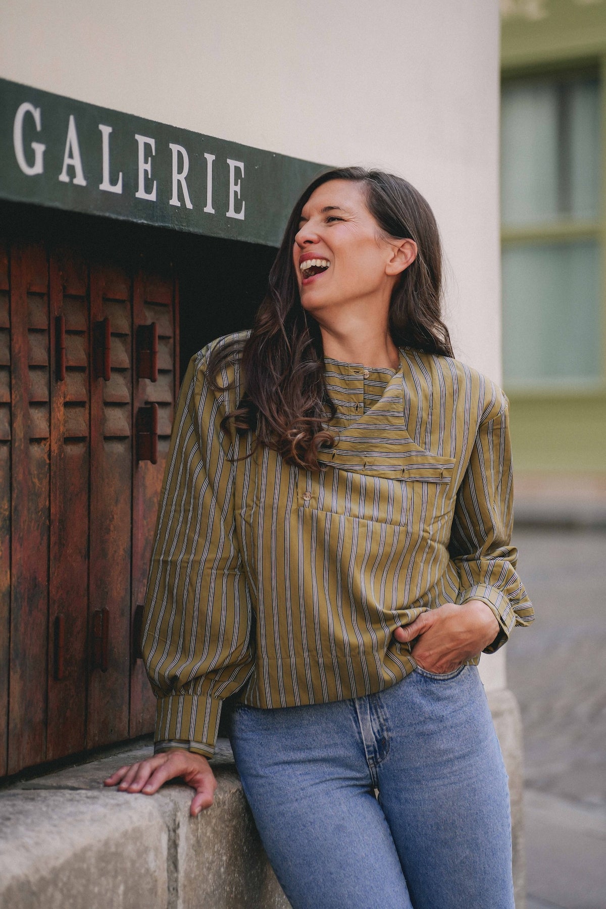 CHEMISE JEANNE - Rayures Olive