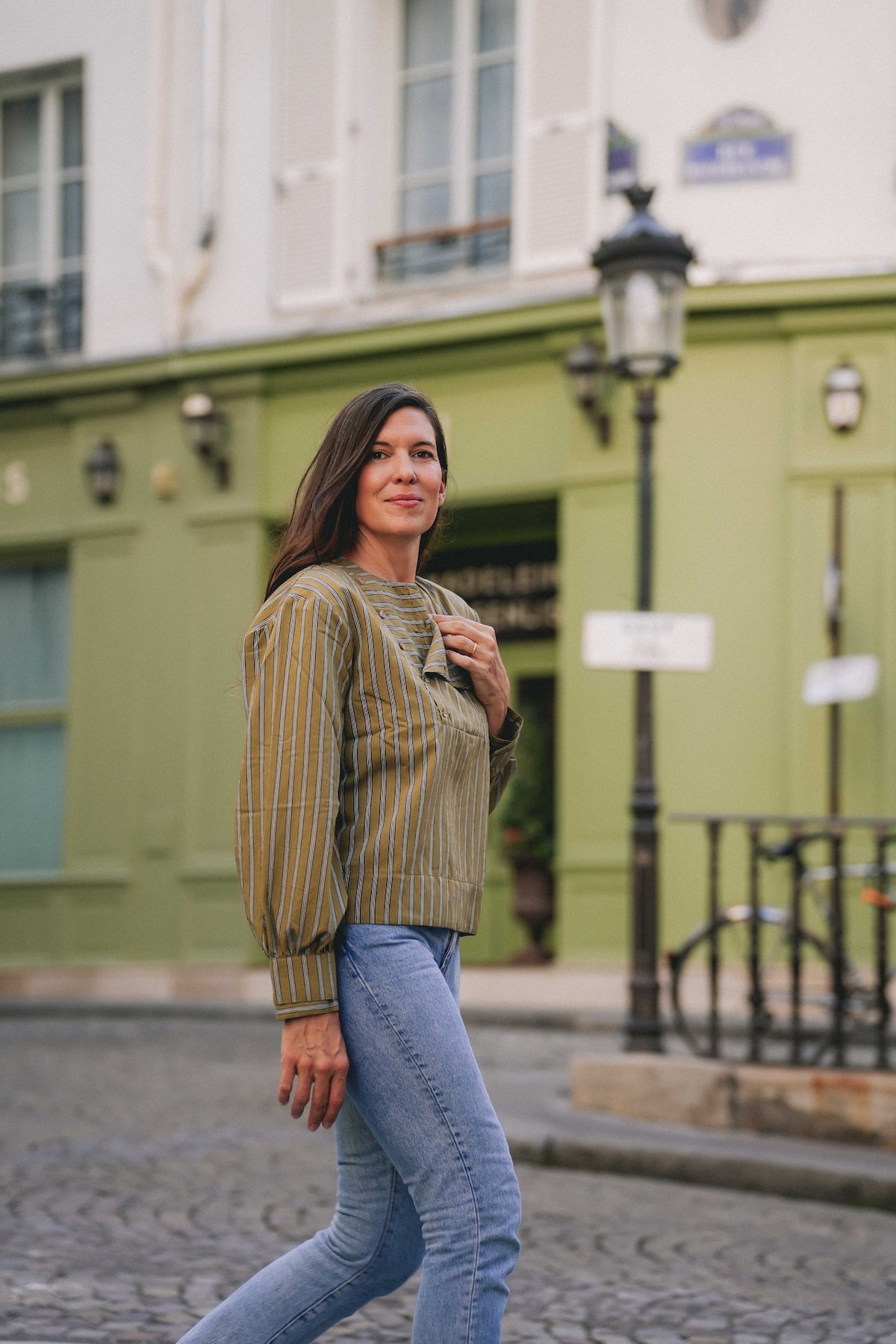 CHEMISE JEANNE - Rayures Olive