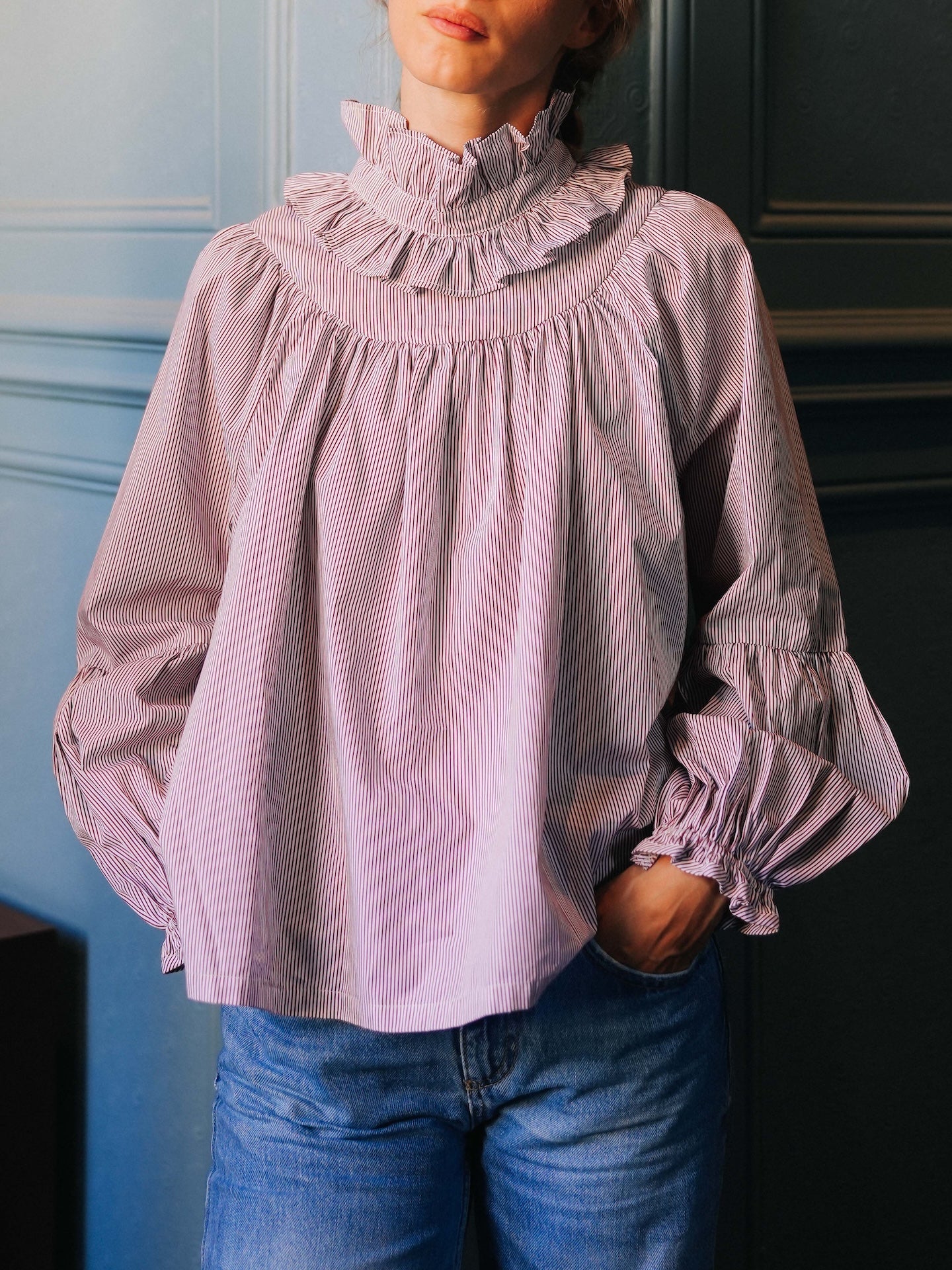 Blouse Esperance FEMME - Rayures Bordeaux