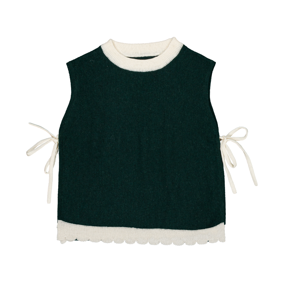 Top JULIETTE - Vert et crème