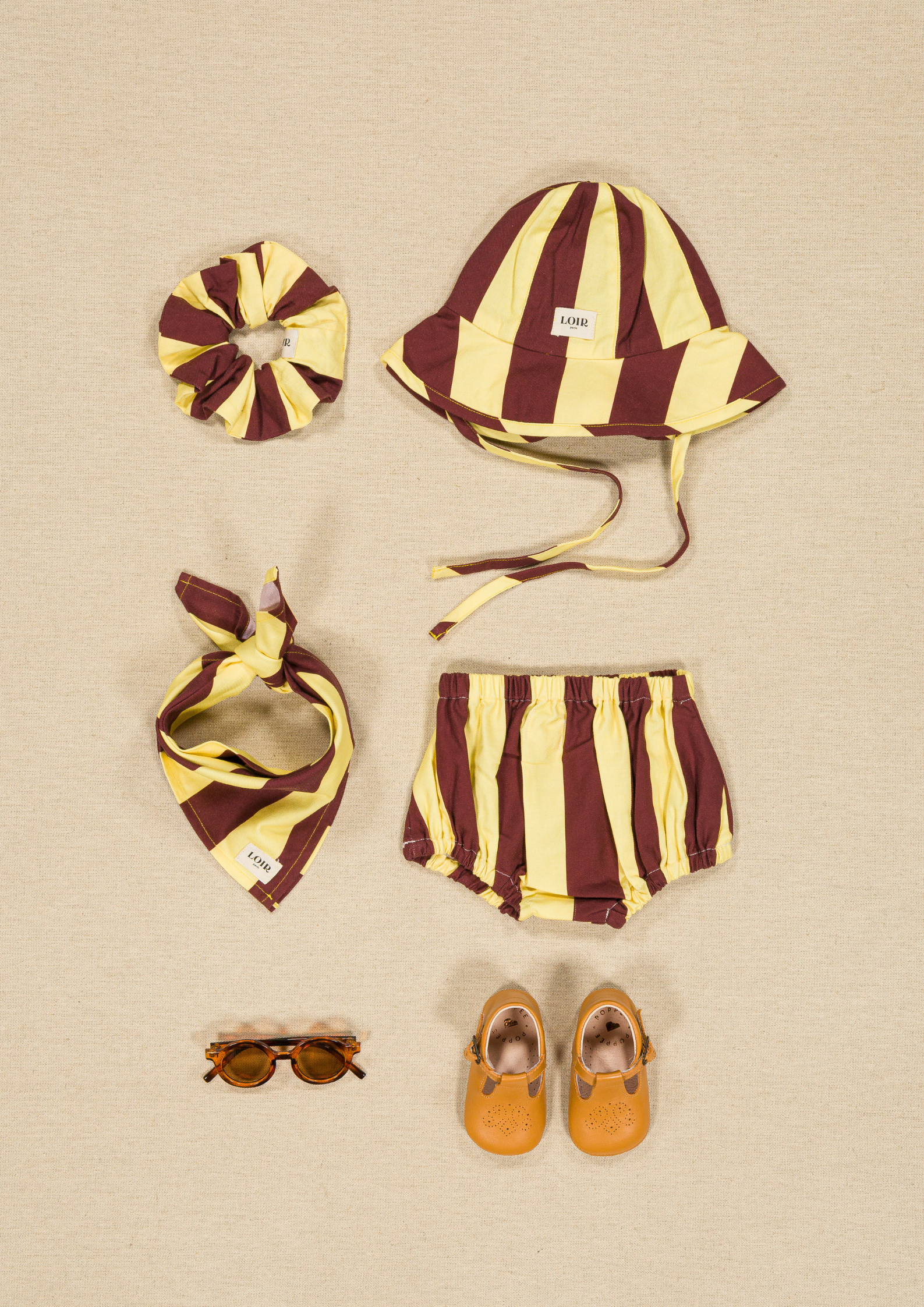 Chouchou Lou - Rayures jaunes & bordeaux