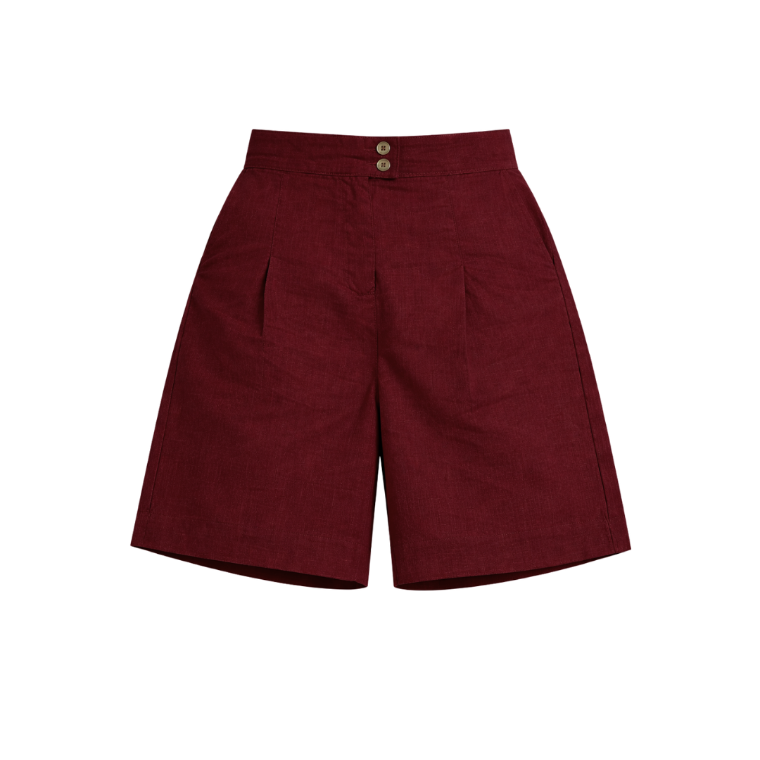 Short Gallia - Madame - lin bordeaux