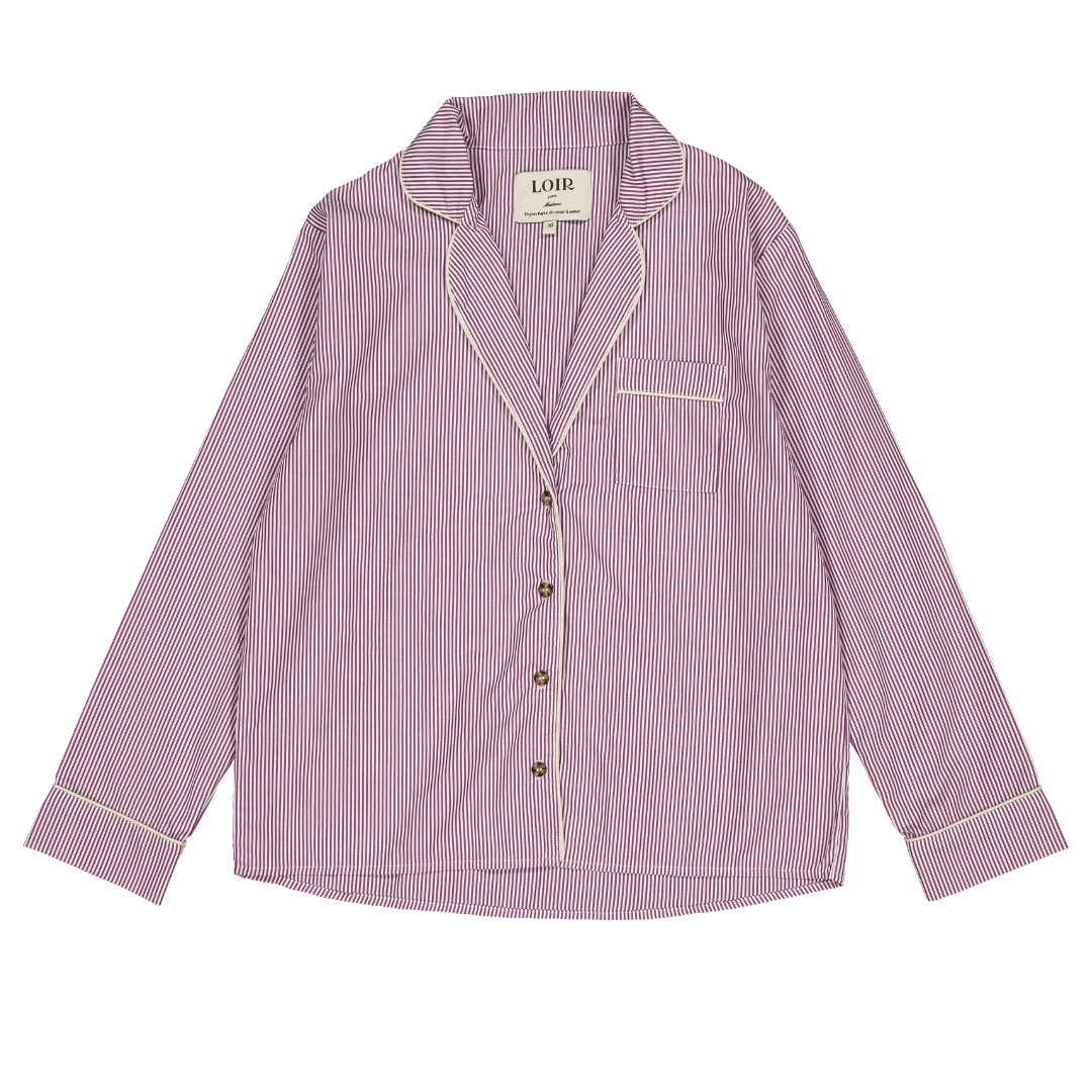 Chemise Palmera - Madame - rayures bordeaux