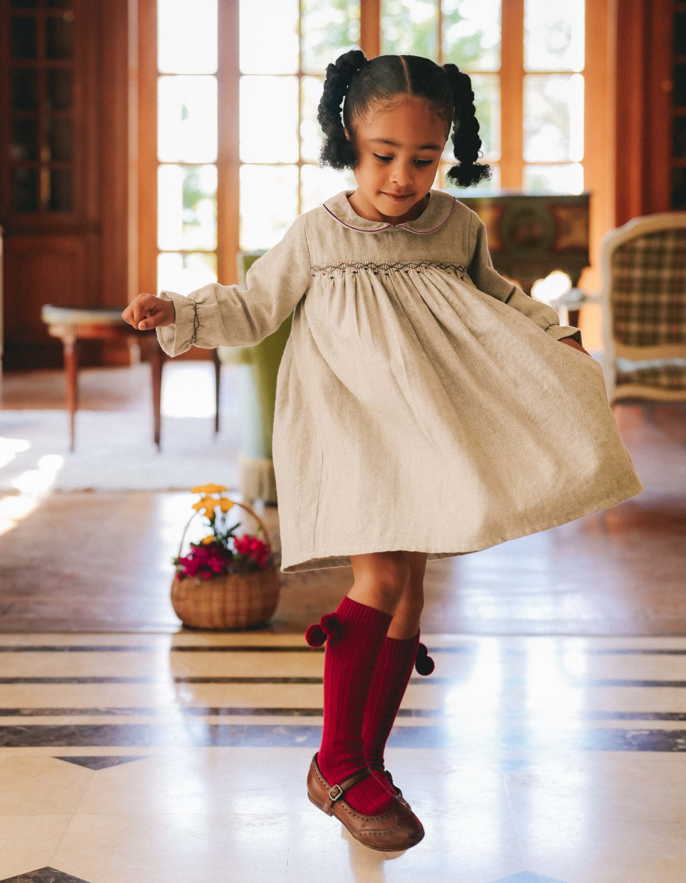 Robe AUGUSTINE - Chevron Gris