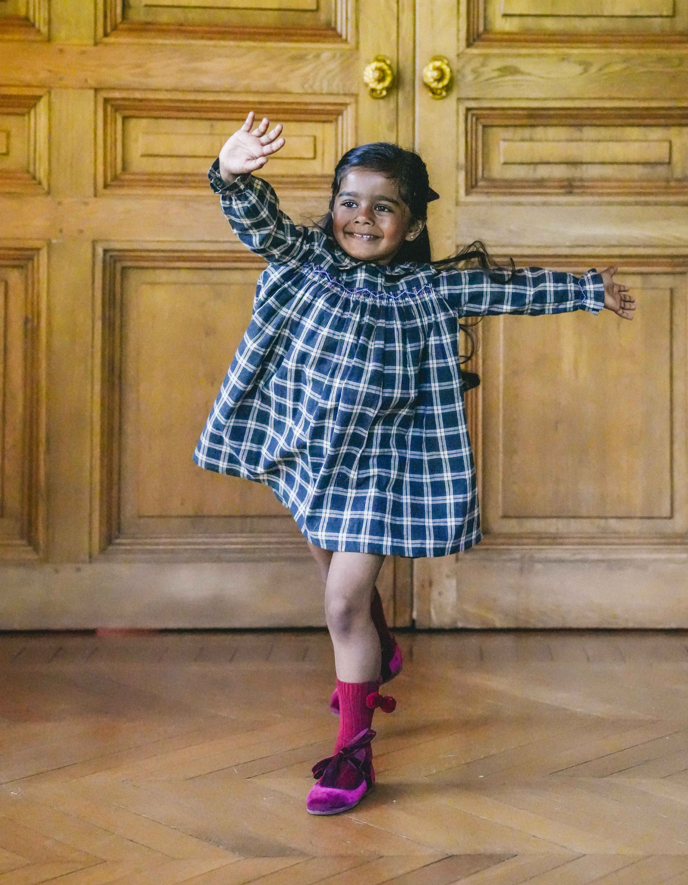 Robe AUGUSTINE - Tartan Gris