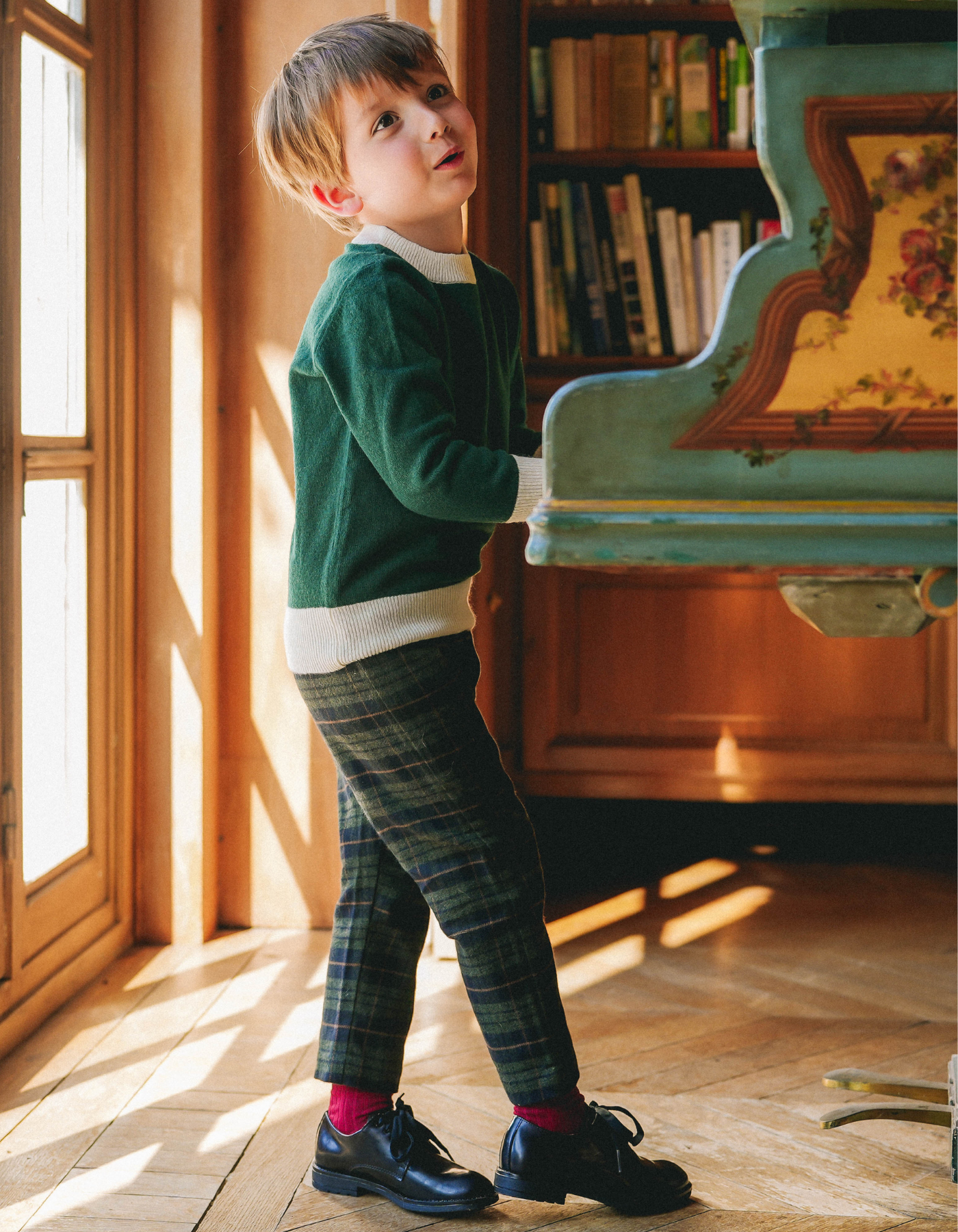Pantalon CAROTTE - Tartan Bleu Marine