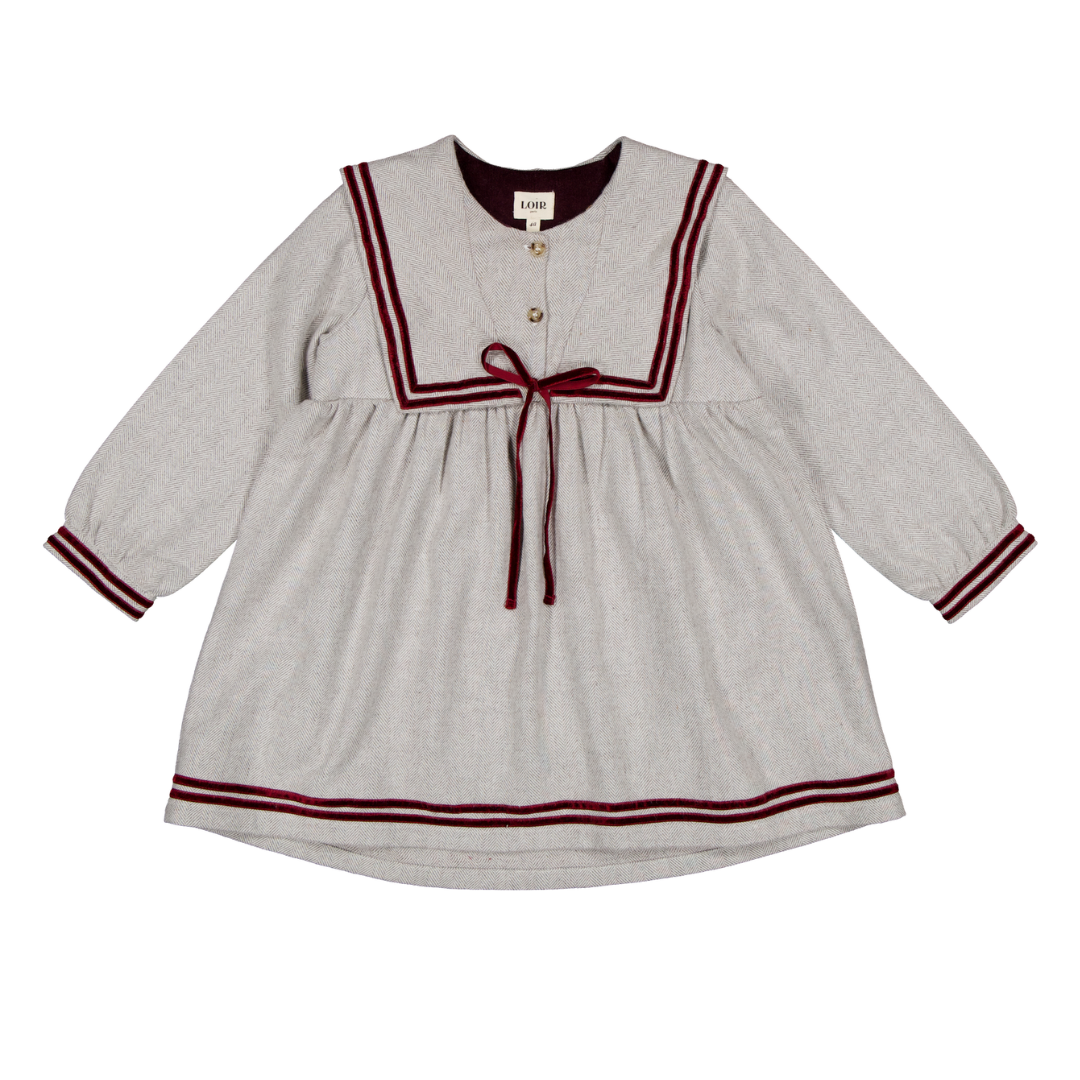 Robe Femme Fleur De Sel Taille 36 à Chevrons - Marron/vert, Manches 3/4, Col V, Occasion Très Bon état