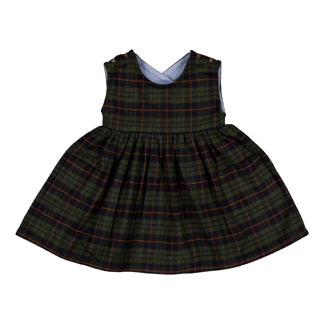 Robe LUTÈCE - Tartan Bleu Marine