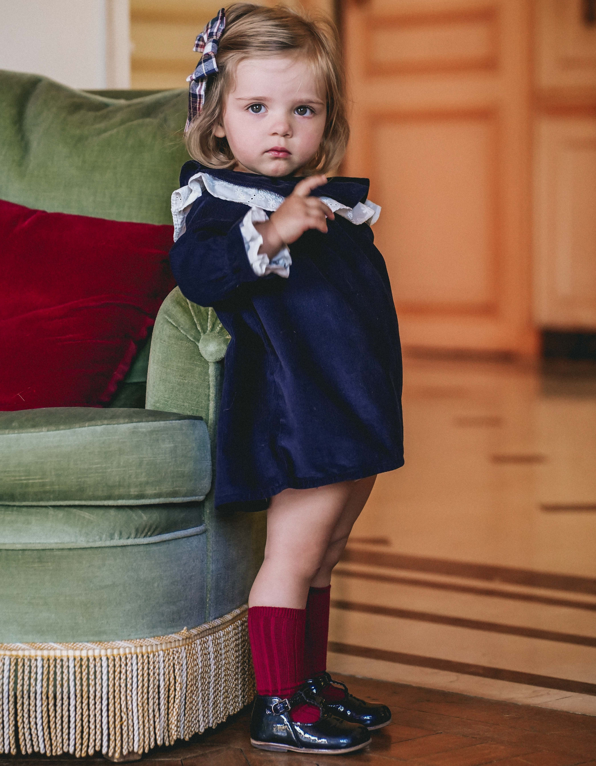 Robe MARY - Velours Marine Corduroy