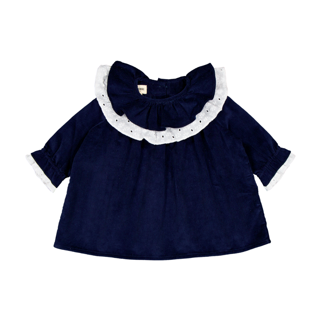 Robe MARY - Velours Marine Corduroy