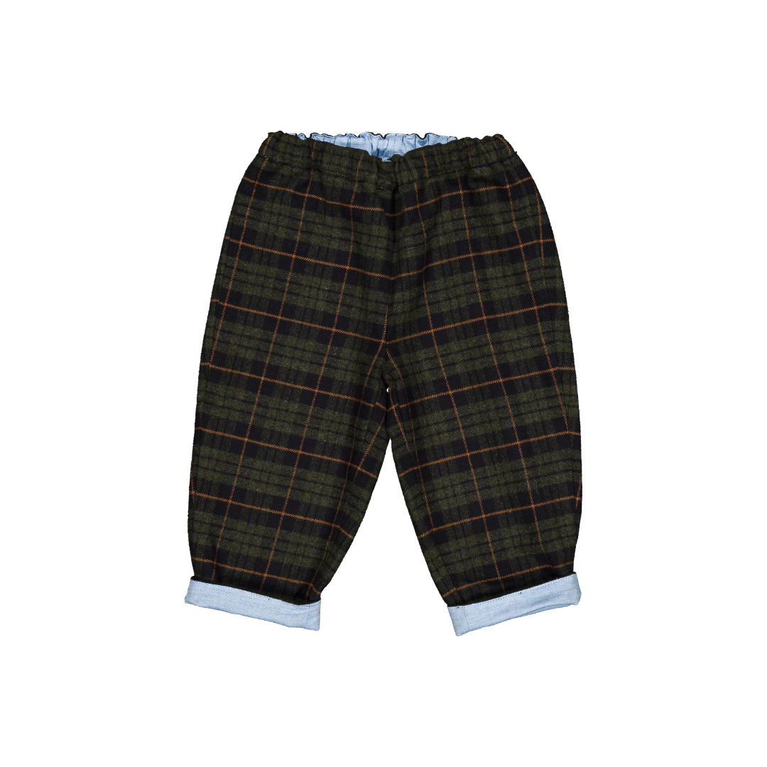 Pantalon NINI  - Tartan Bleu marine