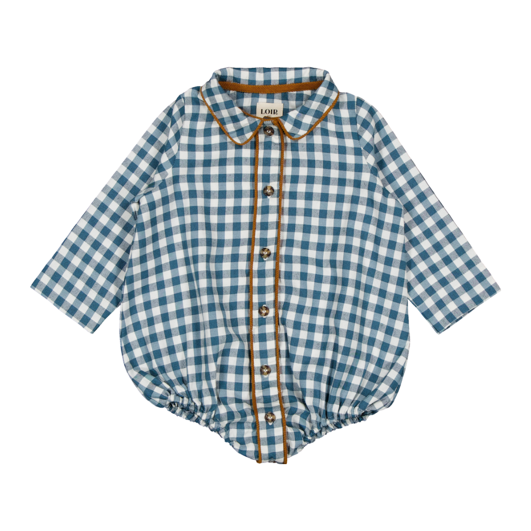 Barboteuse ORSO  - Vichy Bleu Canard