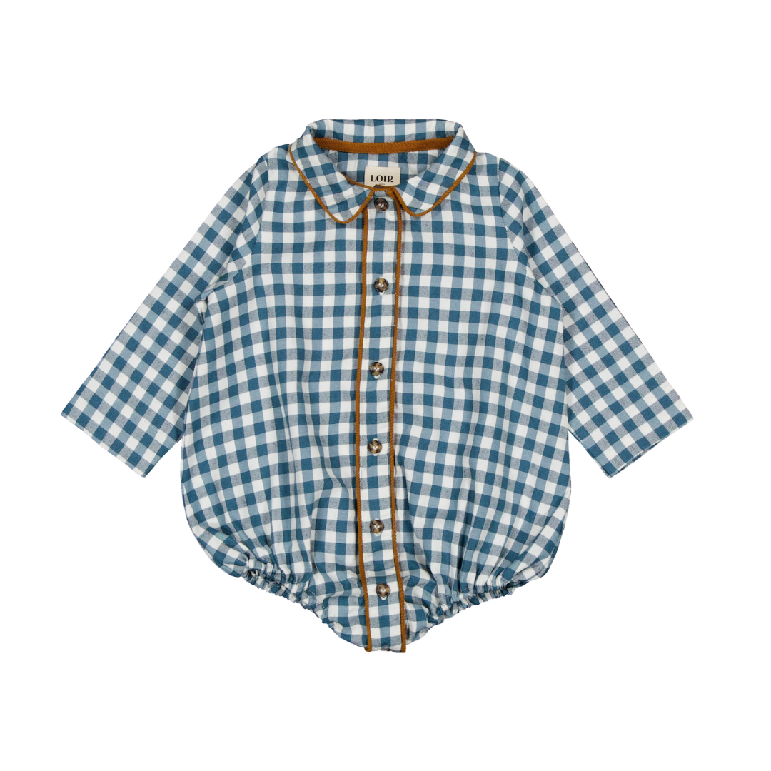 Barboteuse ORSO  - Vichy Bleu Canard