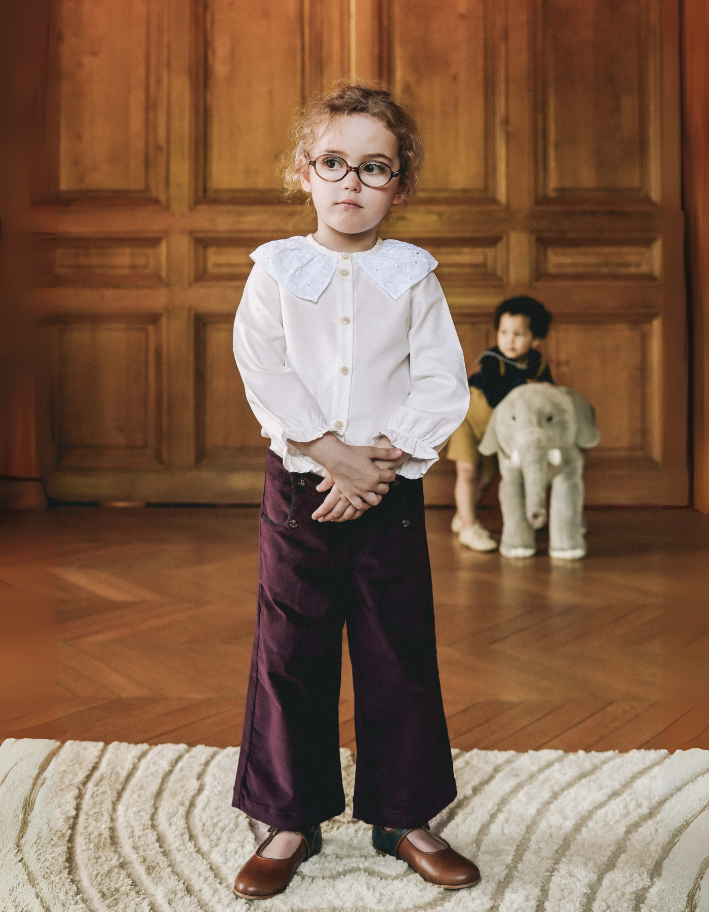 Pantalon ROMA - Velours Prune