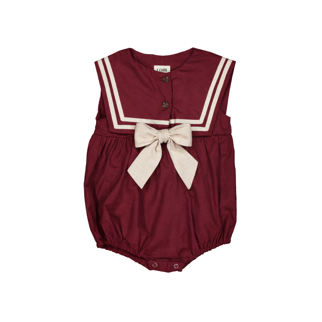 Barboteuse Isabella - lin bordeaux