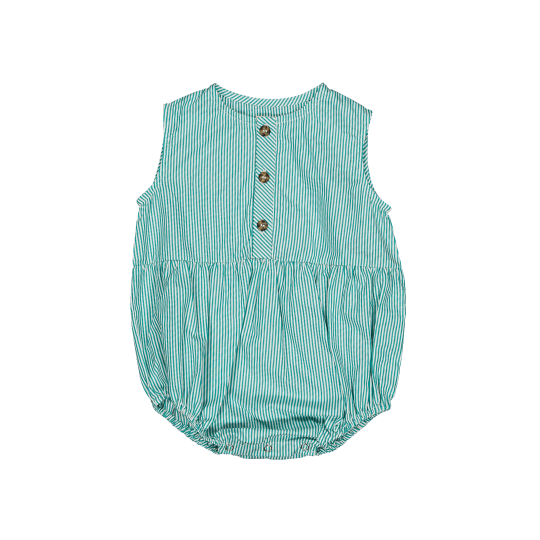 Barboteuse pio - Rayures vertes