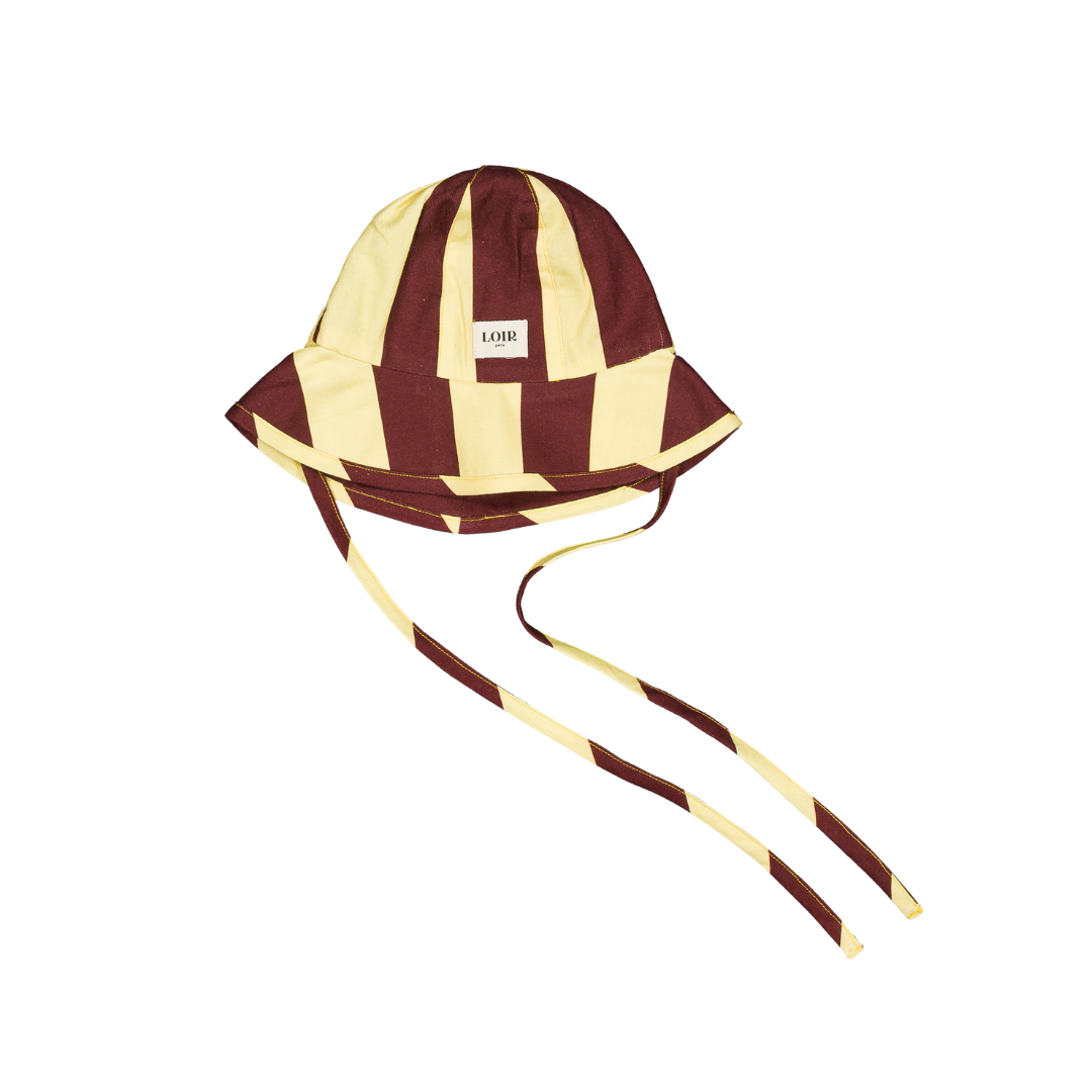 Chapeau Toscane - Rayures jaunes & bordeaux