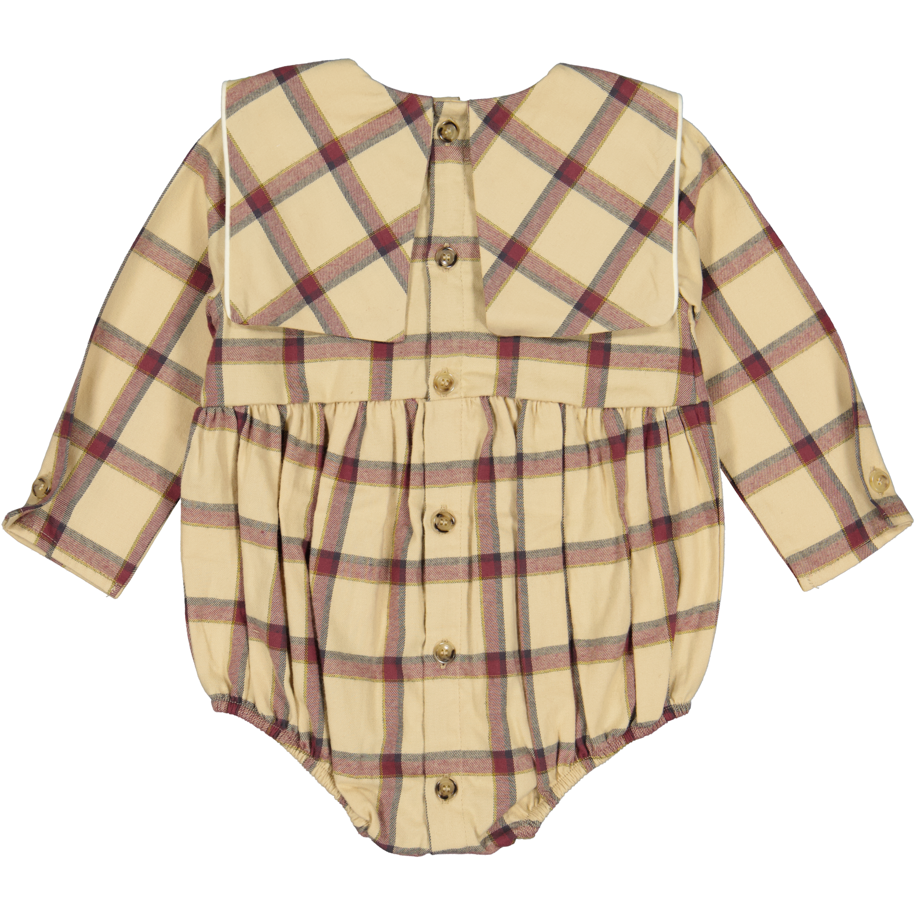 Barboteuse SISI - tartan vanille & bordeaux