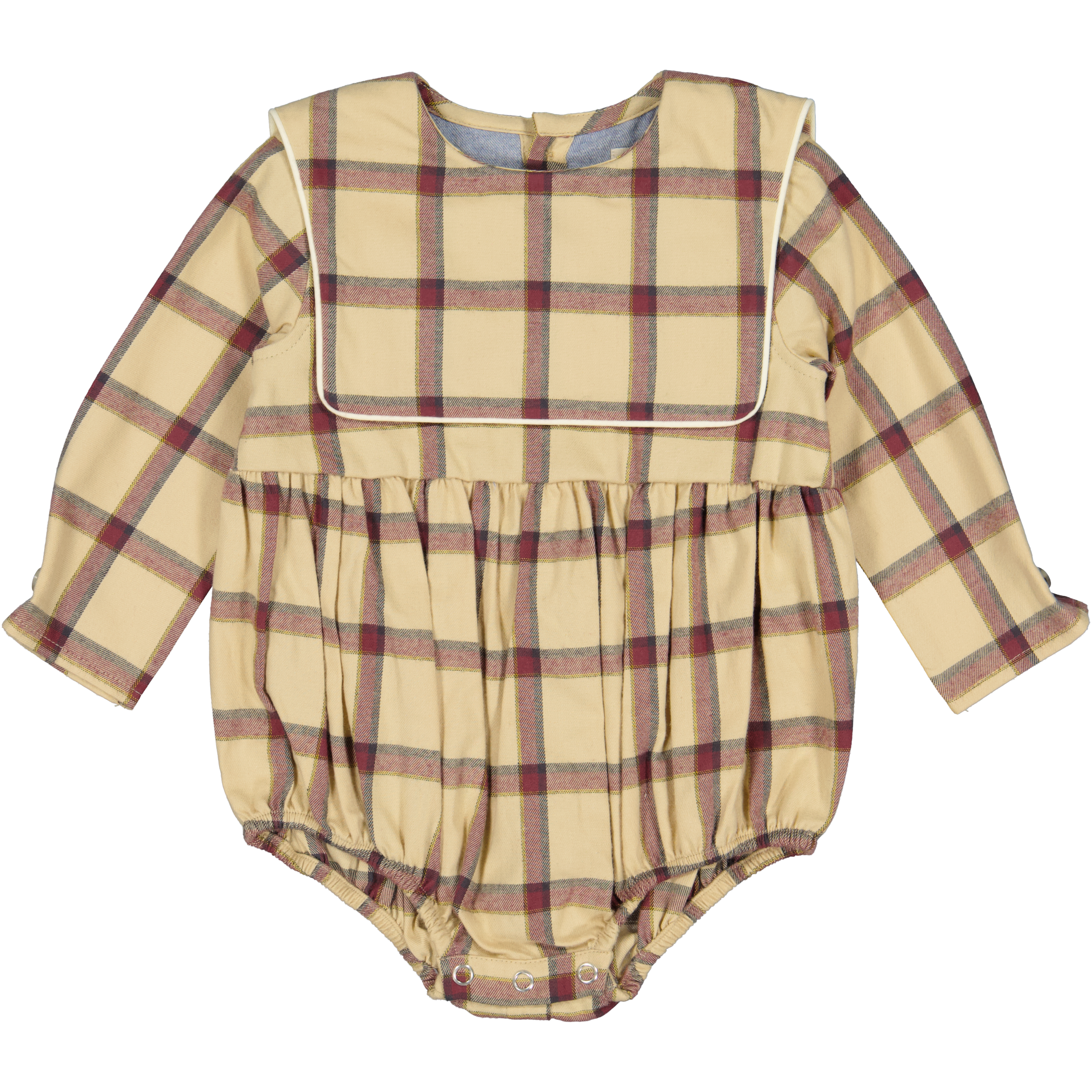 Barboteuse SISI - tartan vanille & bordeaux