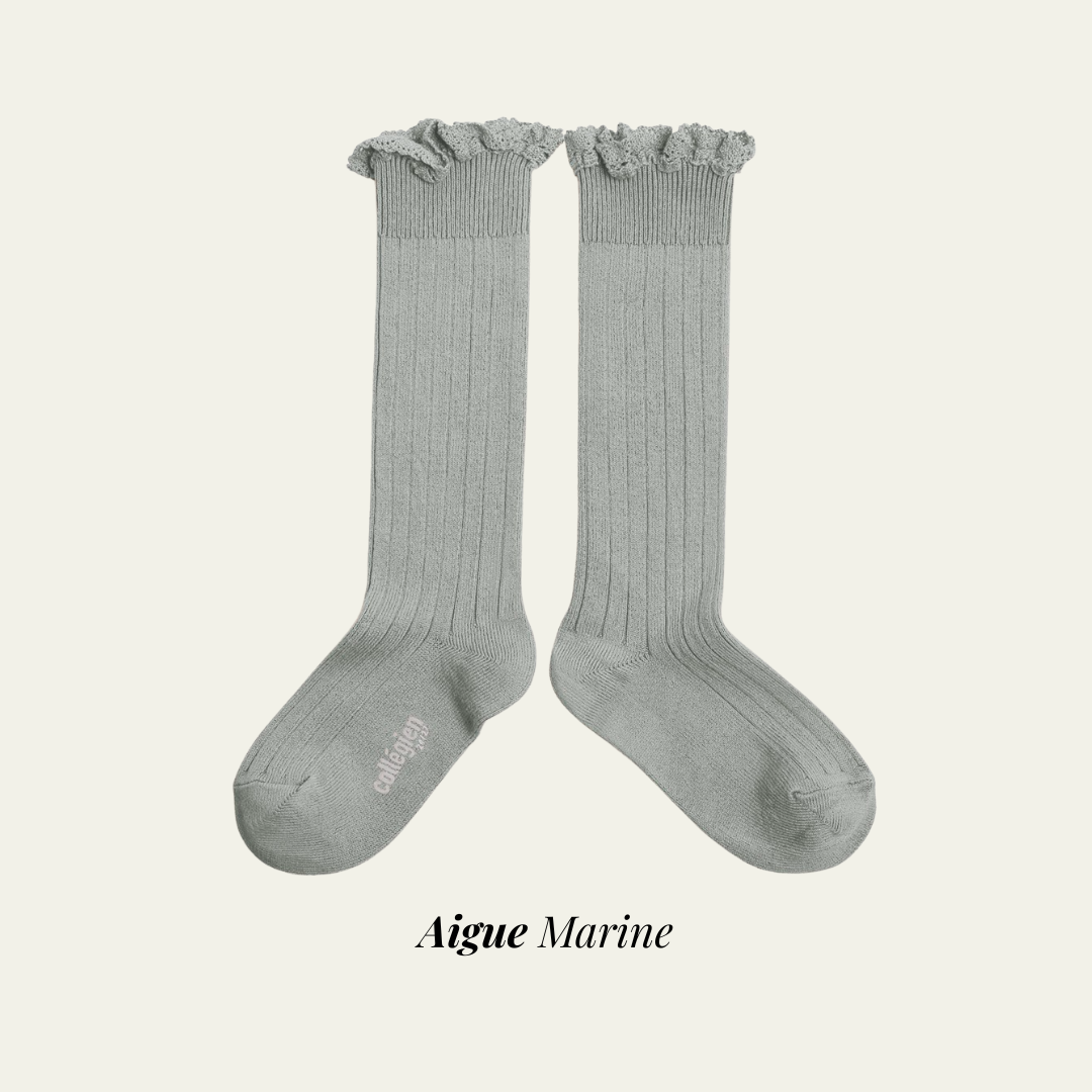 Chaussettes JOSEPHINE COLLEGIEN - hautes à côtes avec dentelle