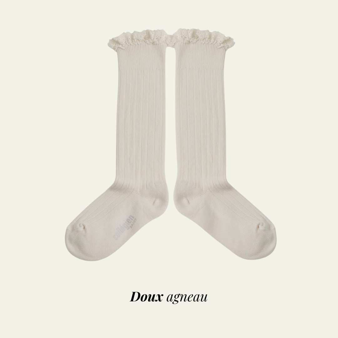 Chaussettes JOSEPHINE COLLEGIEN - hautes à côtes avec dentelle