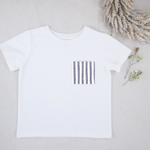 画像をギャラリービューアに読み込む, MILAN ブルー ストライプ ポケット Tシャツ
