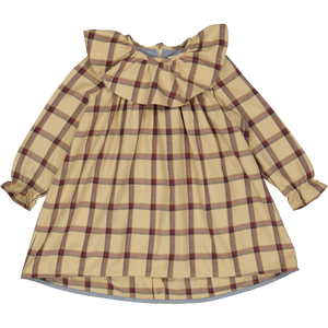 Robe MARY - tartan vanille & bordeaux